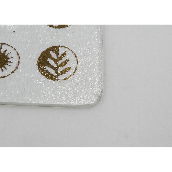 Georges Briard Gold Forbidded Fruit Divided Glass Signed Serving Relish Dish - Picture 12 of 13